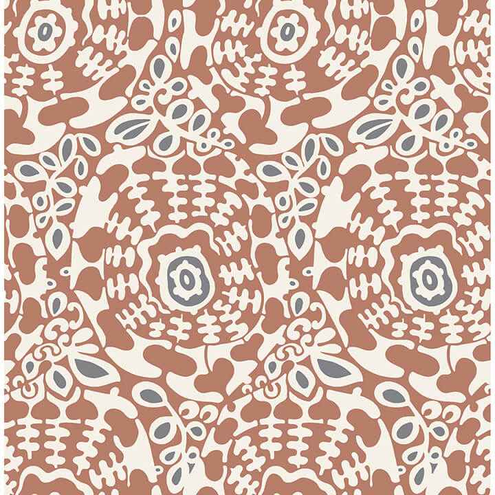 Divine Rust Abstract Medallion Wallpaper - York Wallcoverings - 4122-27041
