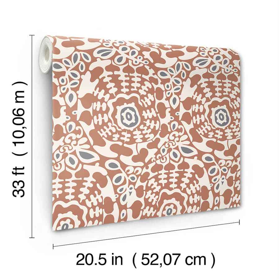 Divine Rust Abstract Medallion Wallpaper - York Wallcoverings - 4122-27041 - York Wallcoverings Wallpaper