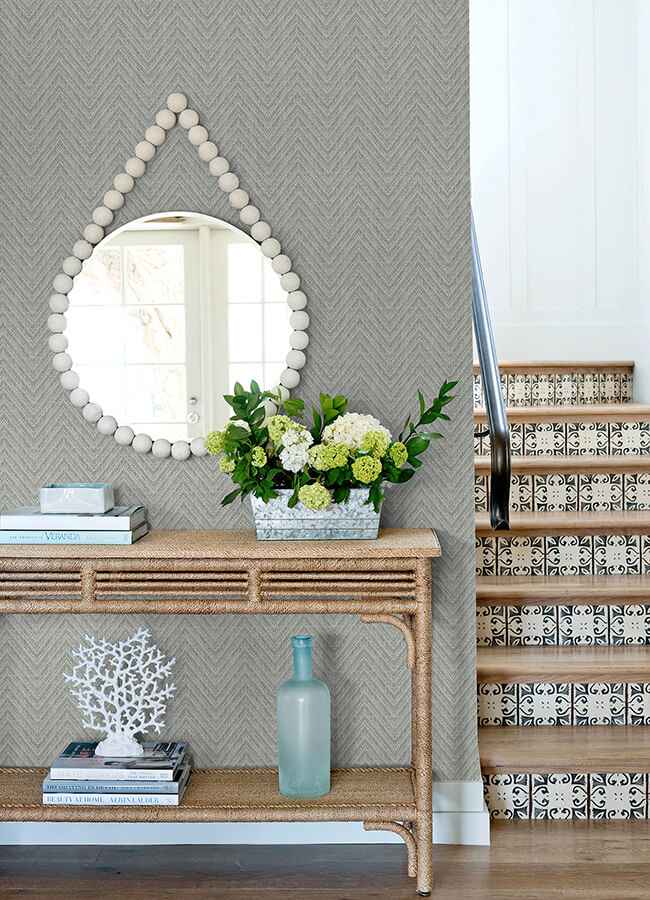 Glynn Sterling Chevron Wallpaper - York Wallcoverings - 4122-27042 - York Wallcoverings Wallpaper