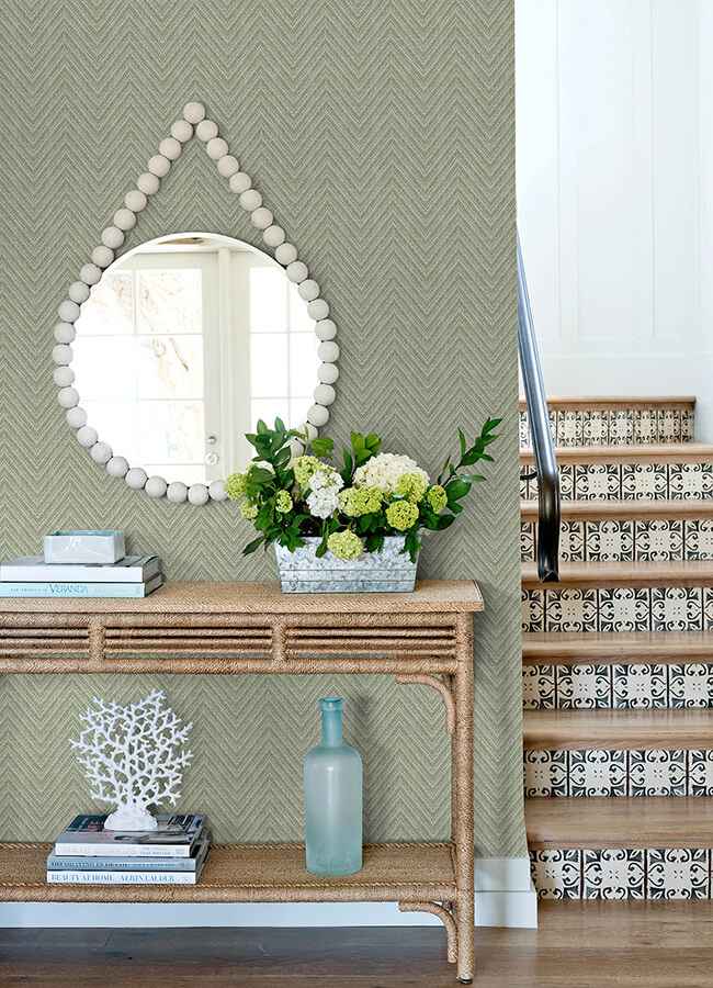 glynn-green-chevron-wallpaper-york-wallcoverings-4122-27043 - York Wallcoverings Wallpaper