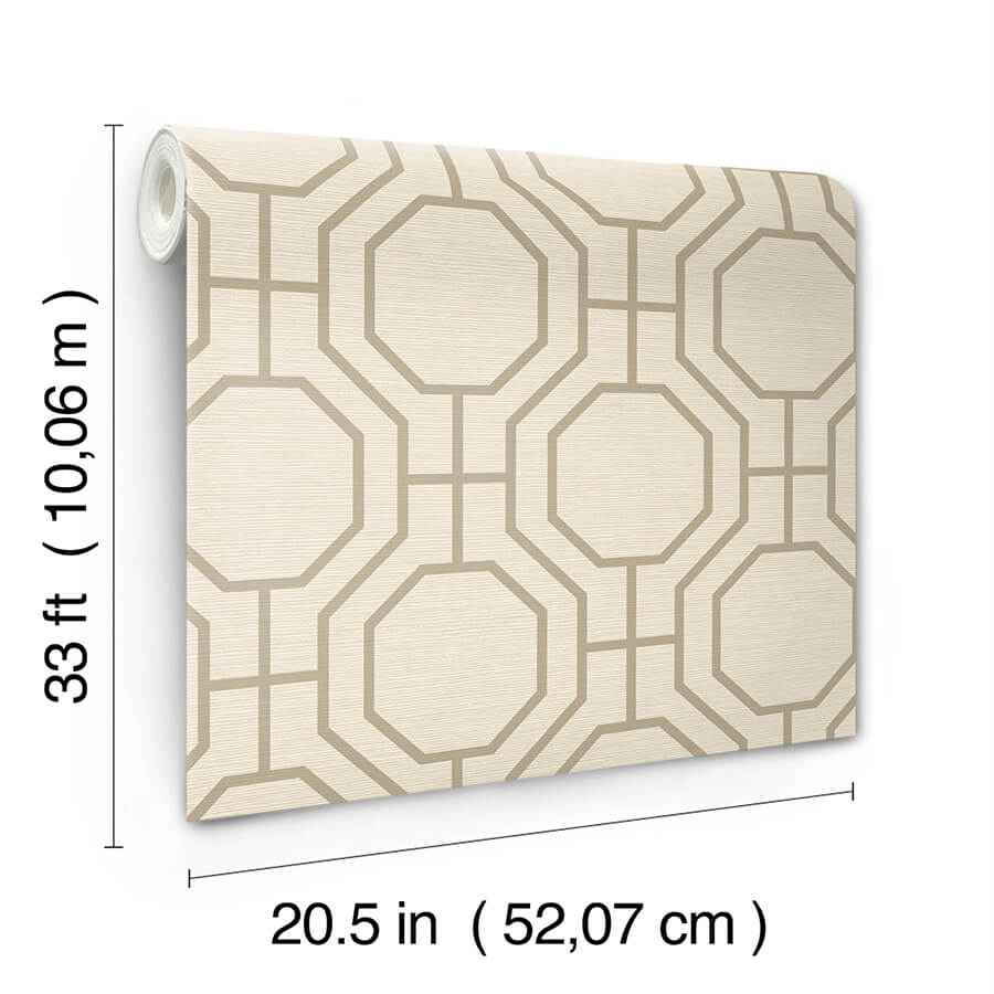 Manor Taupe Geometric Trellis Wallpaper - York Wallcoverings - 4122-27046 - York Wallcoverings Wallpaper