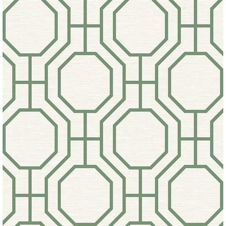 Manor Green Geometric Trellis Wallpaper - York Wallcoverings - 4122-27047