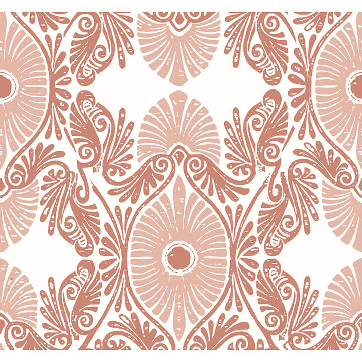 villa-raspberry-embellished-ogee-wallpaper-york-wallcoverings-4122-72403 - York Wallcoverings Wallpaper