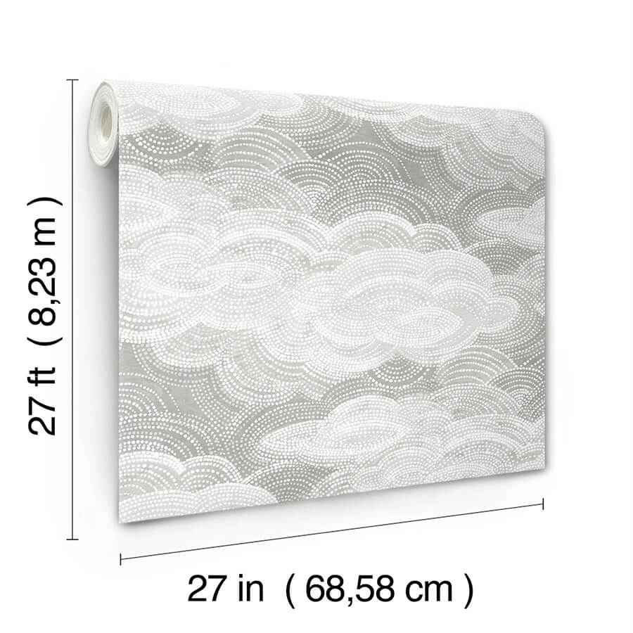 Vision Grey Stipple Clouds Wallpaper - York Wallcoverings - 4122-72406 - York Wallcoverings Wallpaper
