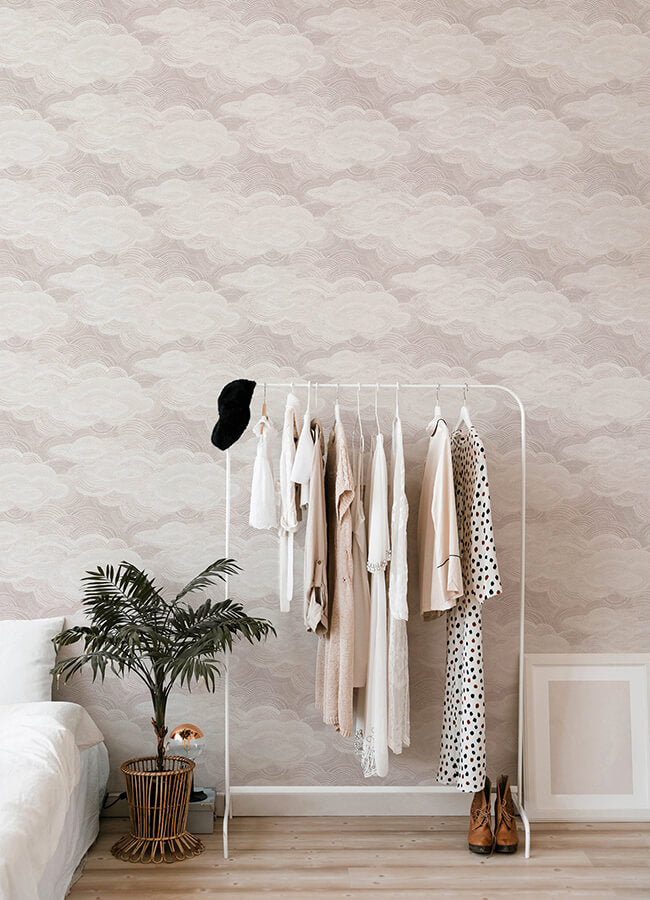 vision-lavender-stipple-clouds-wallpaper-york-wallcoverings-4122-72407 - York Wallcoverings Wallpaper