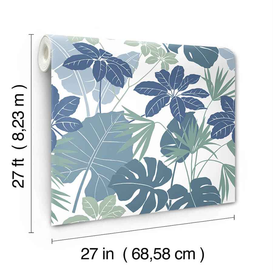 medellin-blue-rainforest-floor-wallpaper-york-wallcoverings-4122-72411 - York Wallcoverings Wallpaper