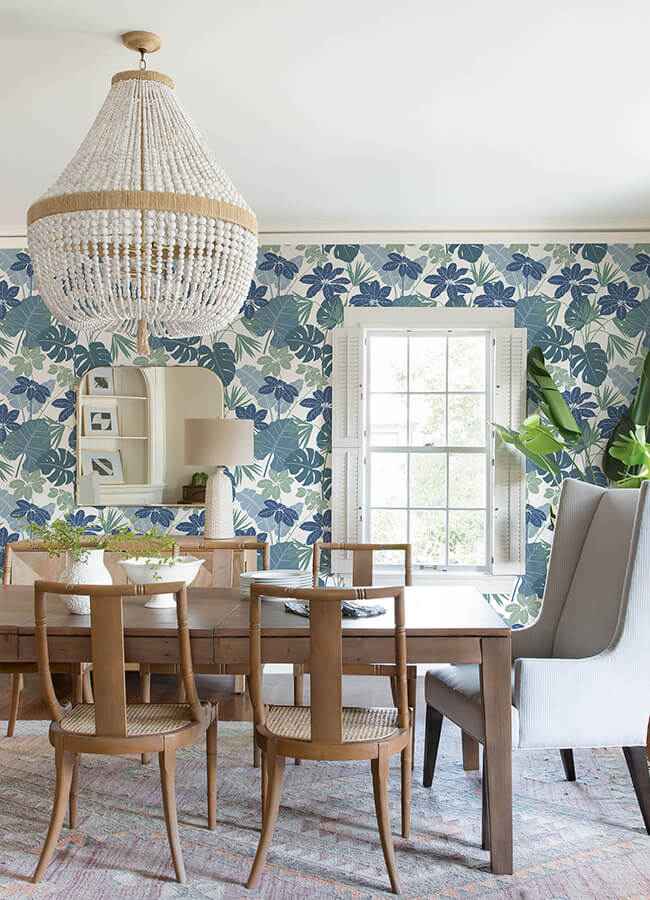 Medellin Blue Rainforest Floor Wallpaper - York Wallcoverings - 4122-72411 - York Wallcoverings Wallpaper