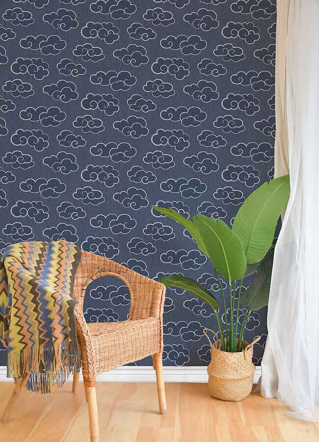 Navy Alto Peel and Stick Wallpaper - York Wallcoverings - NUS4981 - York Wallcoverings Wallpaper
