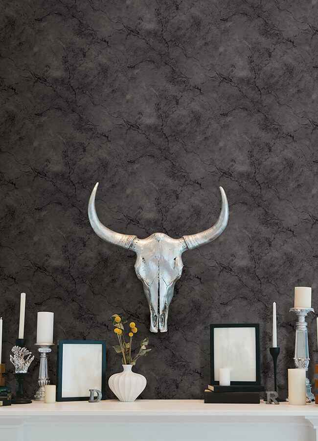 Black Hayden Peel and Stick Wallpaper - York Wallcoverings - NUS4984 - York Wallcoverings Wallpaper