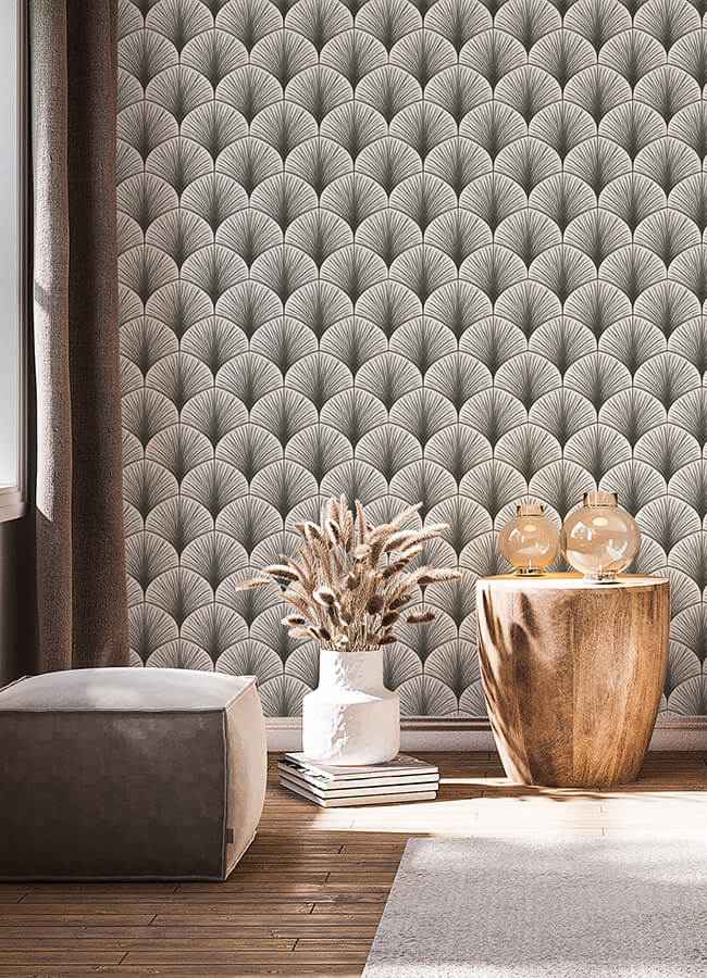 Grey Amari Peel and Stick Wallpaper - York Wallcoverings - NUS4985 - York Wallcoverings Wallpaper