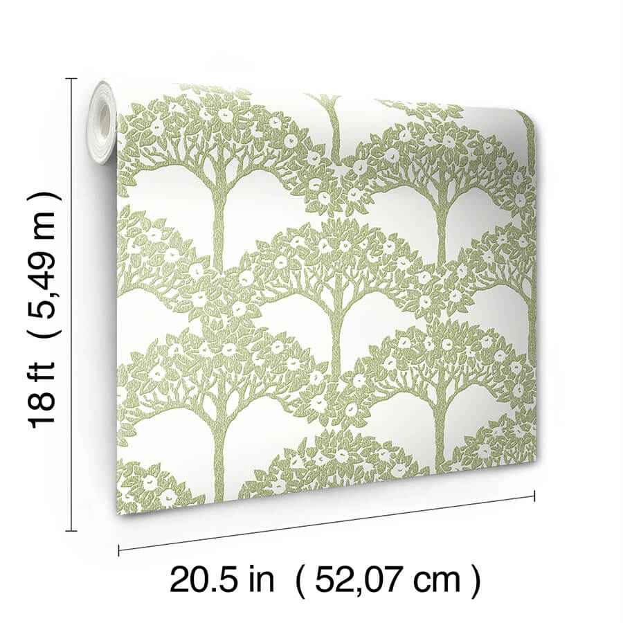 Green Finley Peel and Stick Wallpaper - York Wallcoverings - NUS4987 - York Wallcoverings Wallpaper