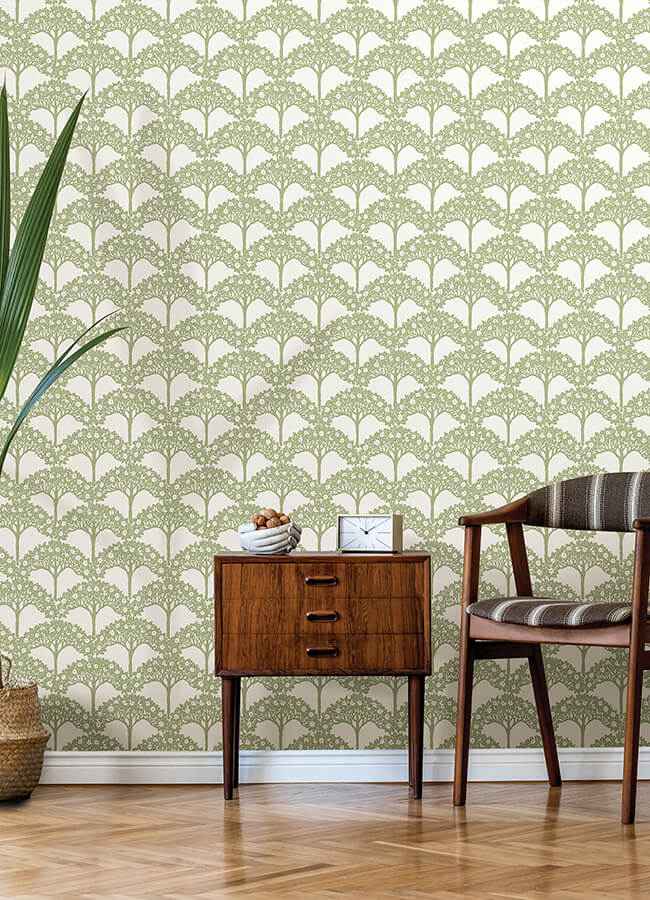 Green Finley Peel and Stick Wallpaper - York Wallcoverings - NUS4987 - York Wallcoverings Wallpaper