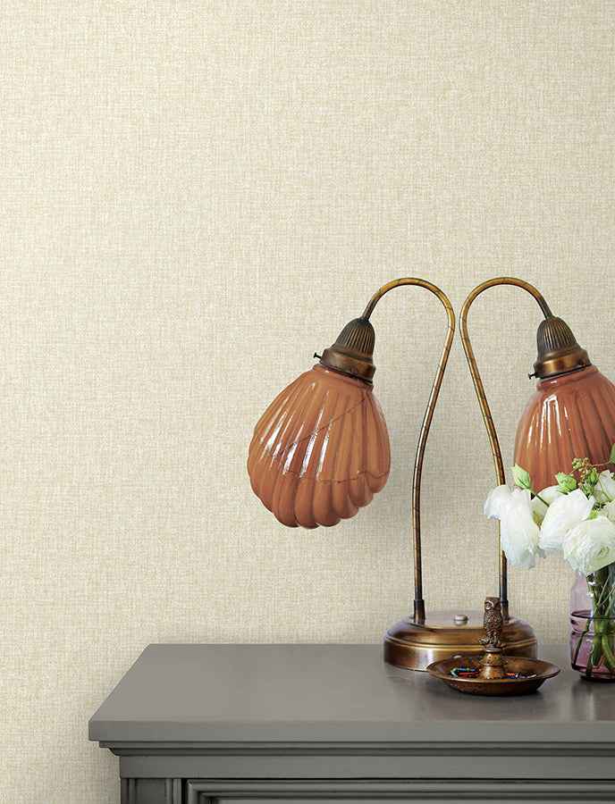 halliday-taupe-faux-linen-wallpaper-york-wallcoverings-4144-9109 - York Wallcoverings Wallpaper