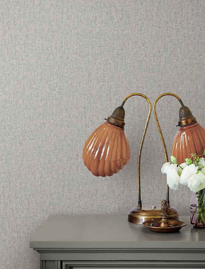 halliday-grey-faux-linen-wallpaper-york-wallcoverings-4144-9110 - York Wallcoverings Wallpaper