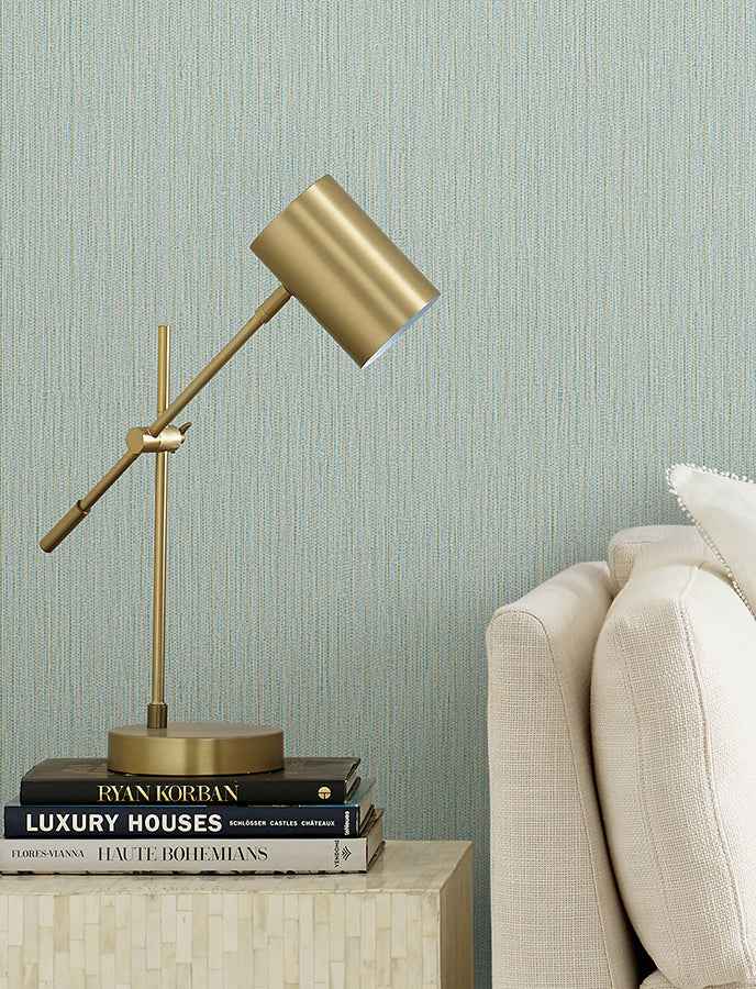bowman-sea-green-faux-linen-wallpaper-york-wallcoverings-4144-9155 - York Wallcoverings Wallpaper
