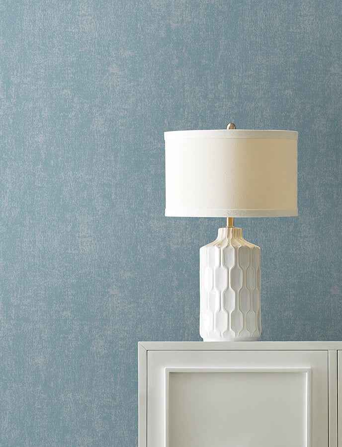 edmore-sky-blue-faux-suede-wallpaper-york-wallcoverings-4144-9164 - York Wallcoverings Wallpaper