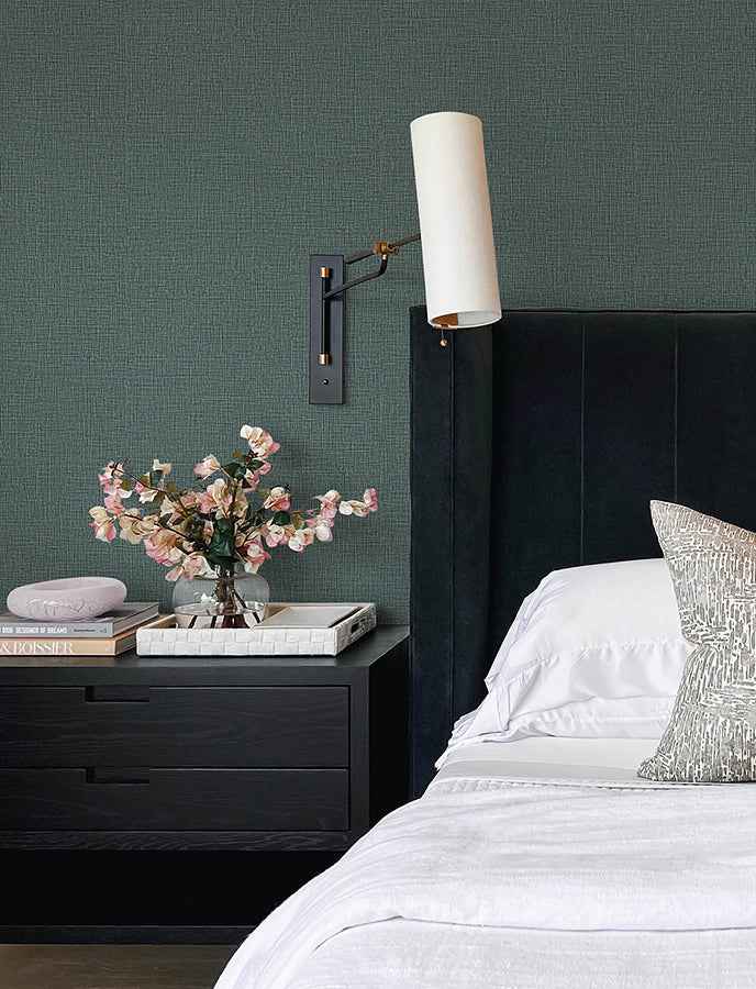 eagen-sapphire-linen-weave-wallpaper-york-wallcoverings-4144-9176 - York Wallcoverings Wallpaper