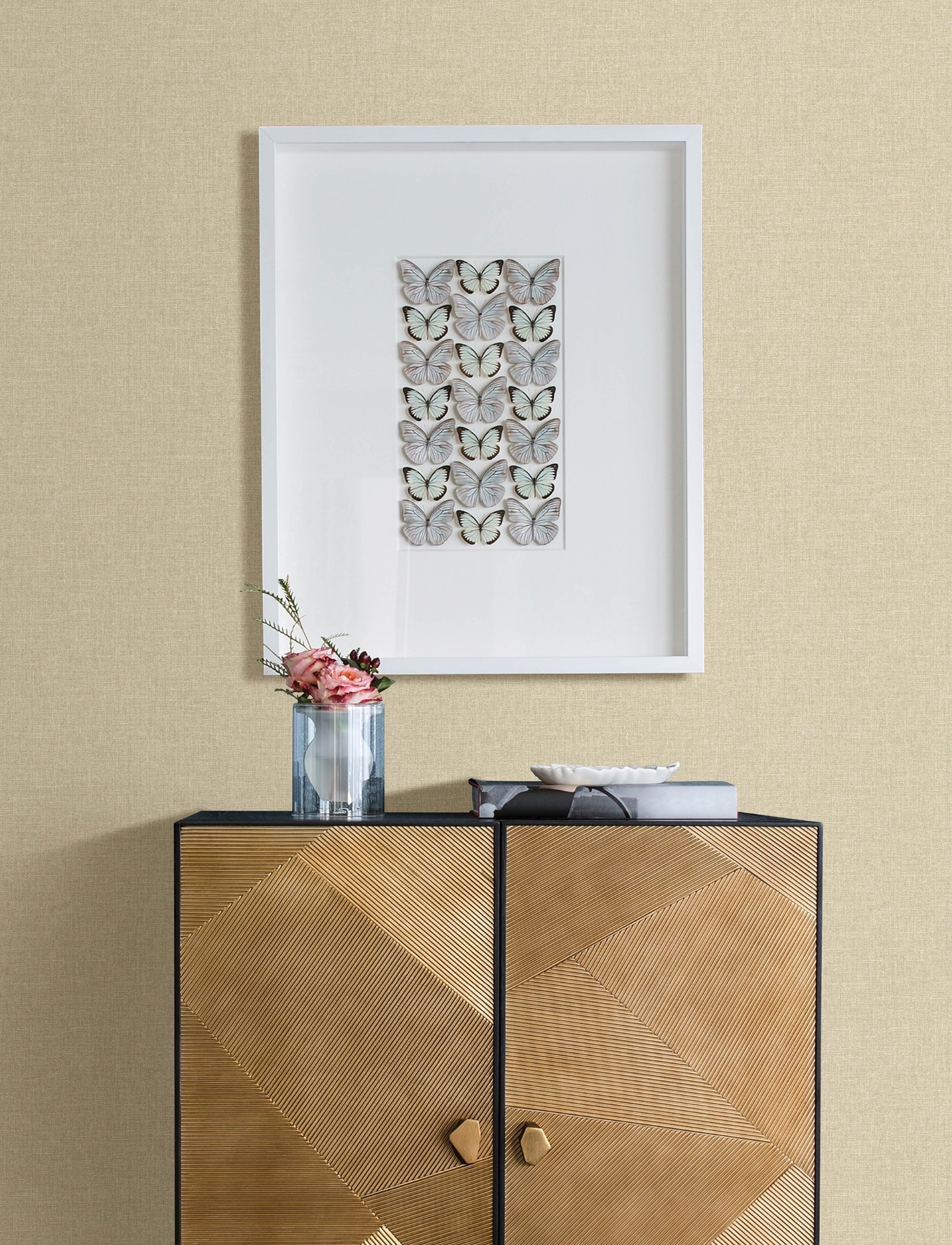 eunice-brown-linen-wallpaper-york-wallcoverings-4157-25068 - York Wallcoverings Wallpaper