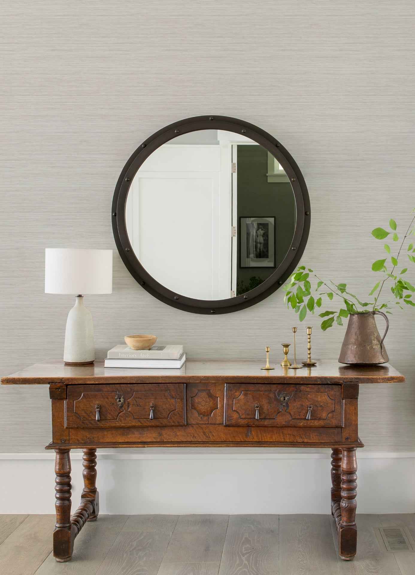 Barnaby Off-White Faux Grasscloth Wallpaper - York Wallcoverings - 4157-25962 - York Wallcoverings Wallpaper