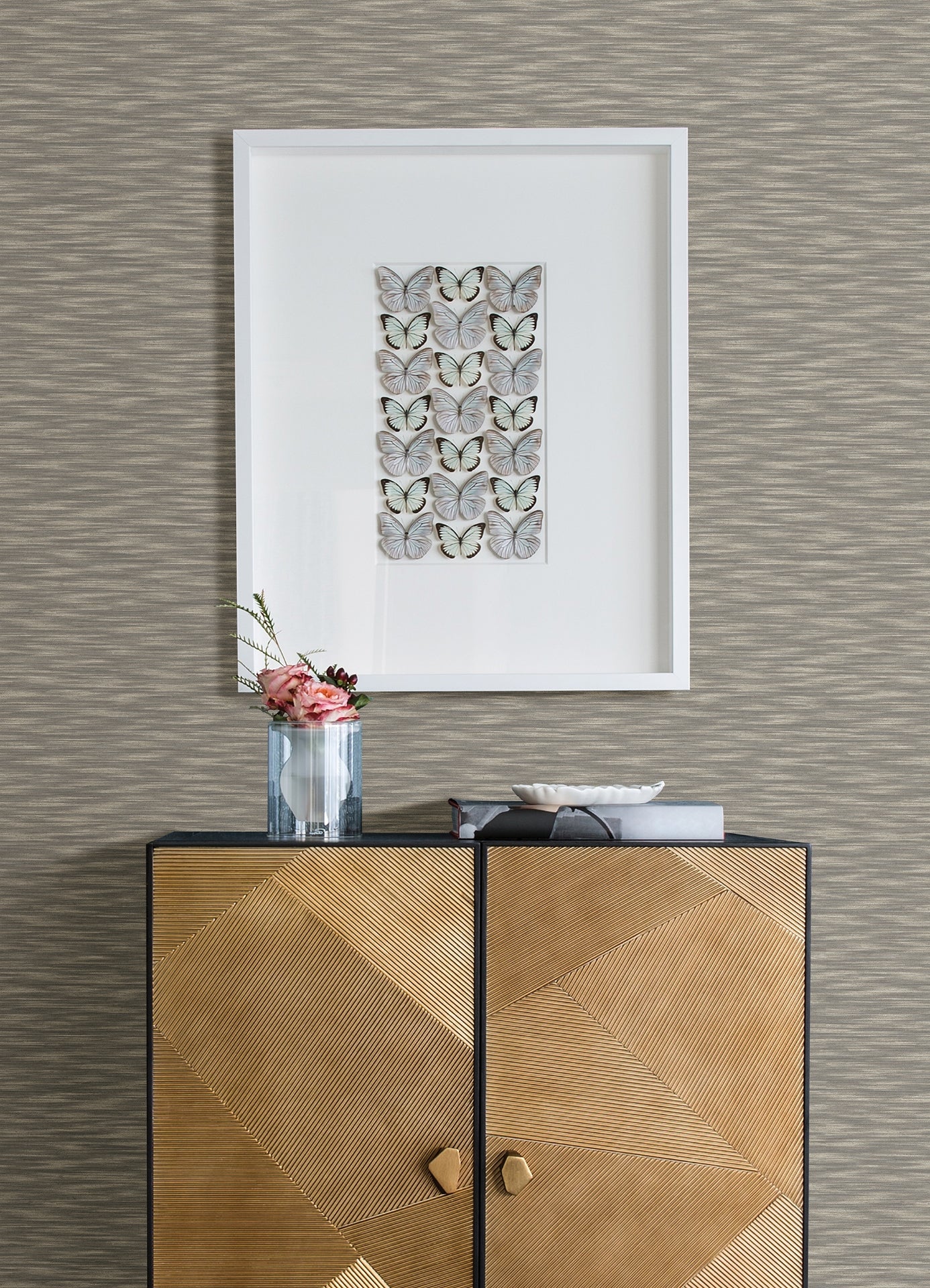 benson-brown-faux-fabric-wallpaper-york-wallcoverings-4157-26157 - York Wallcoverings Wallpaper