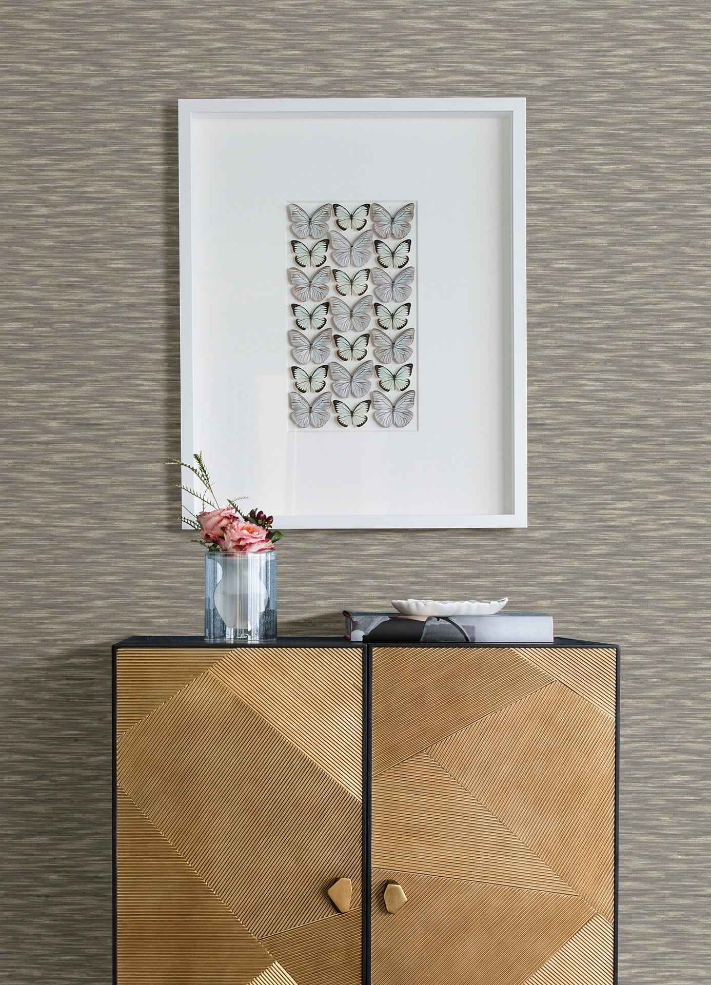 Benson Brown Faux Fabric Wallpaper - York Wallcoverings - 4157-26157 - York Wallcoverings Wallpaper
