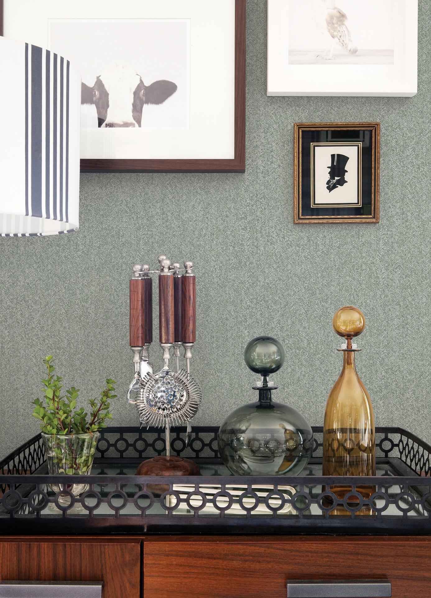 Ashbee Green Faux Tweed Wallpaper - York Wallcoverings - 4157-26164 - York Wallcoverings Wallpaper