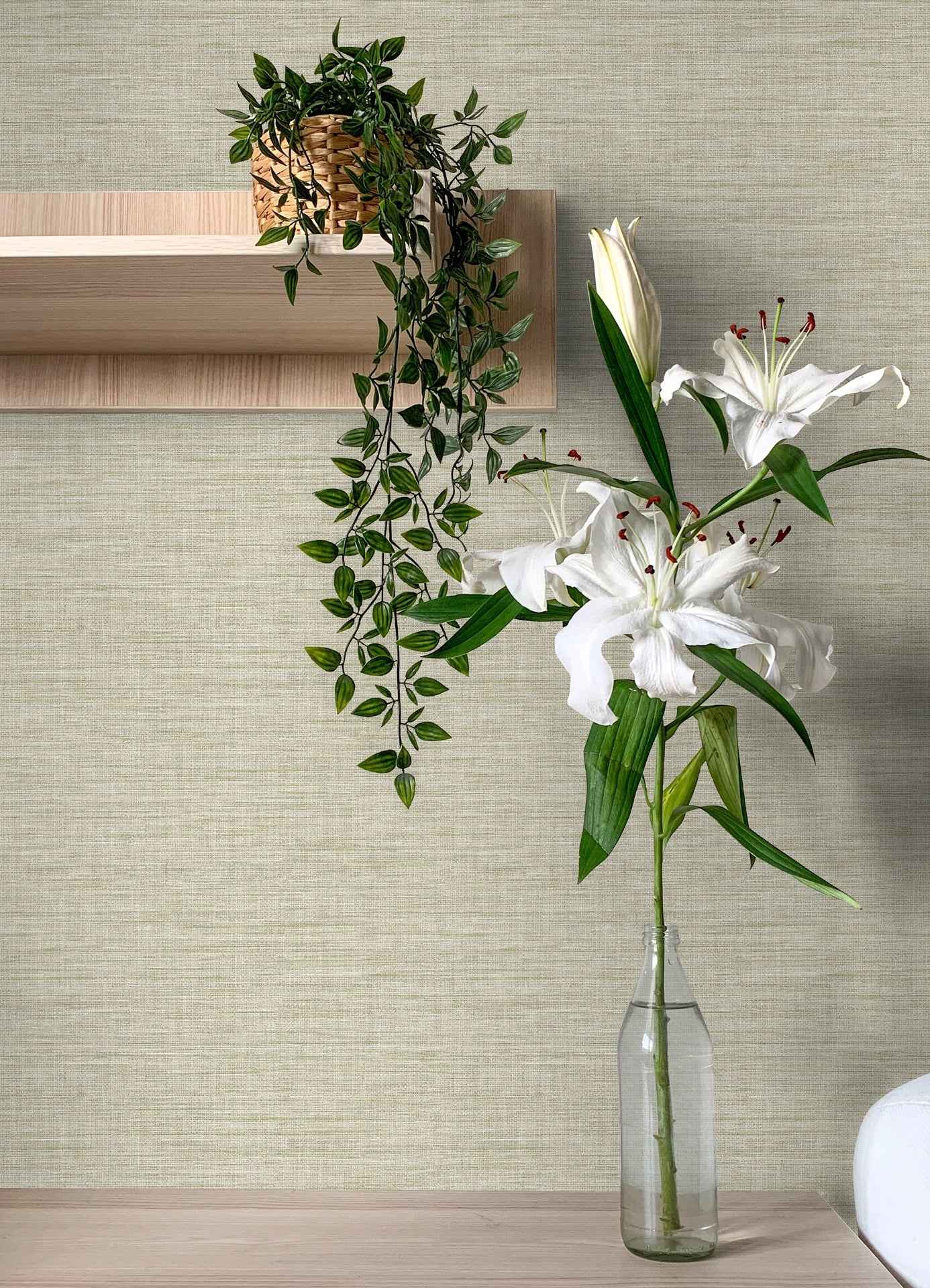 Exhale Light Yellow Faux Grasscloth Wallpaper - York Wallcoverings - 4157-26463 - York Wallcoverings Wallpaper