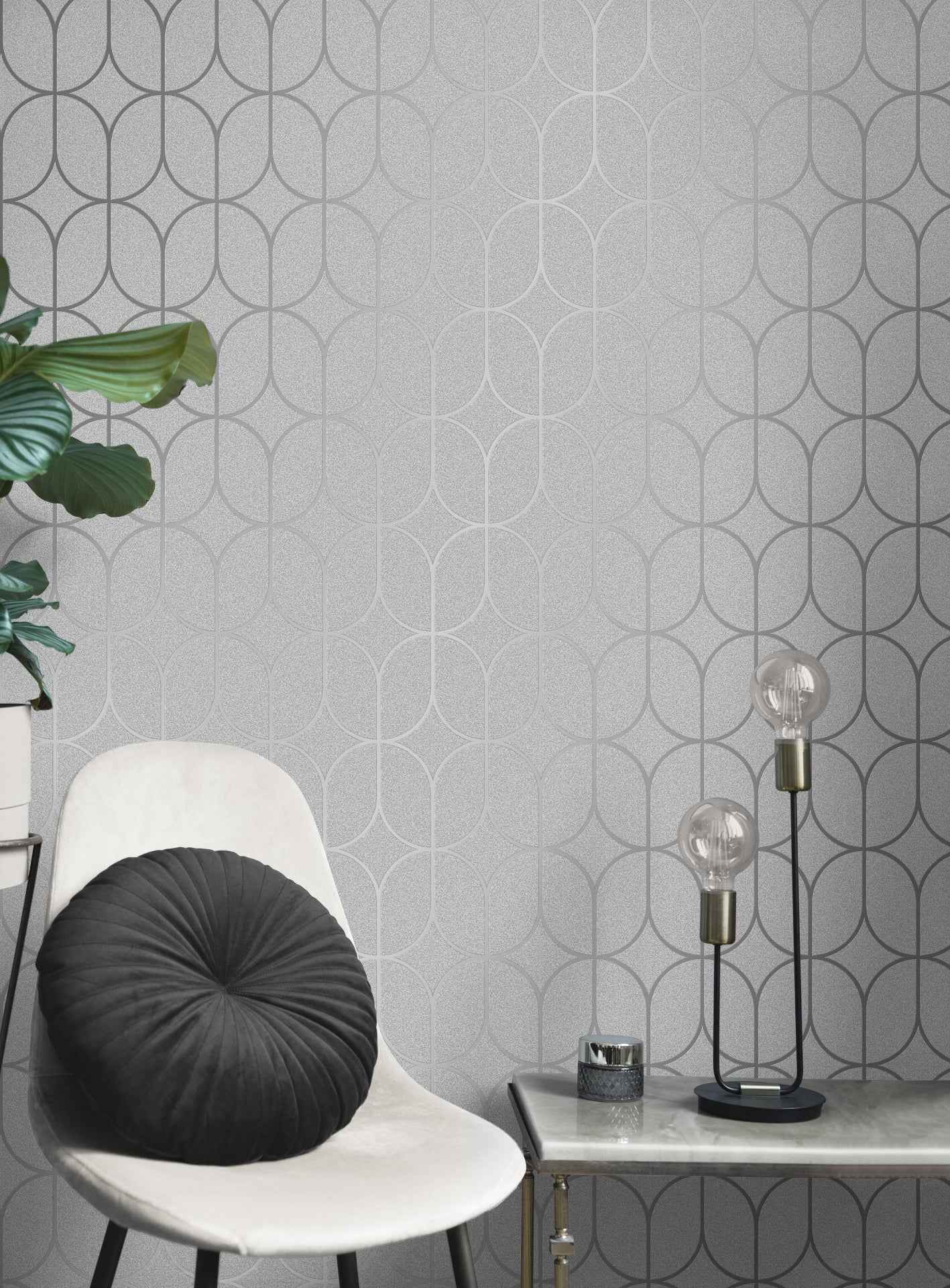 Raye Silver Rosco Trellis Wallpaper - York Wallcoverings - 4157-42803 - York Wallcoverings Wallpaper