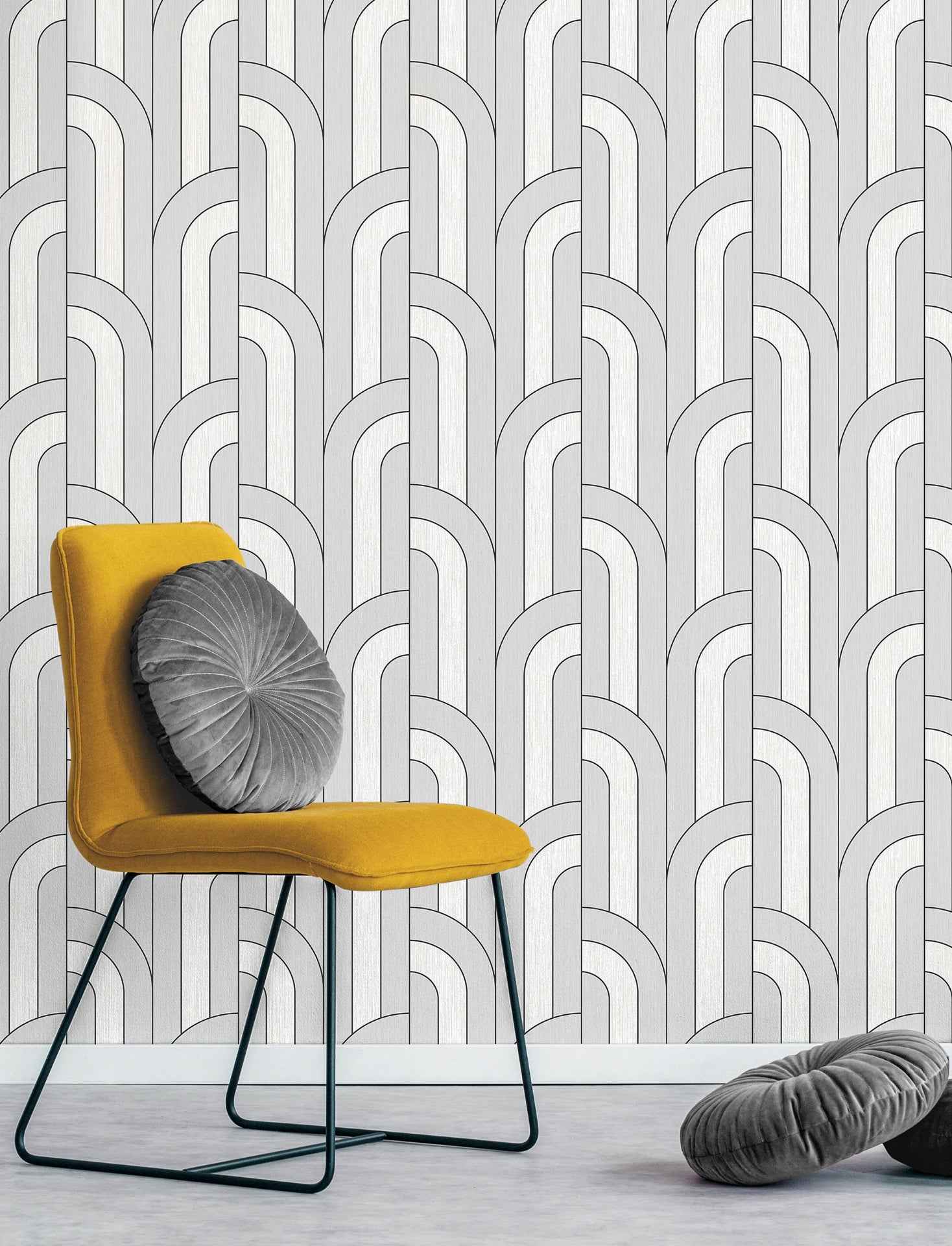 Ezra Platinum Arch Wallpaper - York Wallcoverings - 4157-42843 - York Wallcoverings Wallpaper