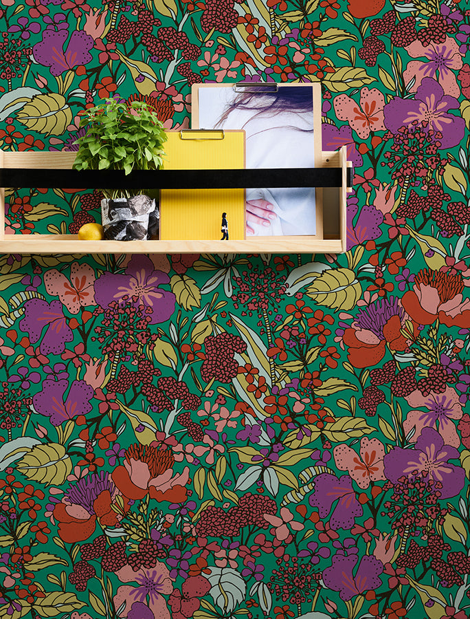 zetta-multicolor-floral-riot-wallpaper-york-wallcoverings-as377561 - York Wallcoverings Wallpaper