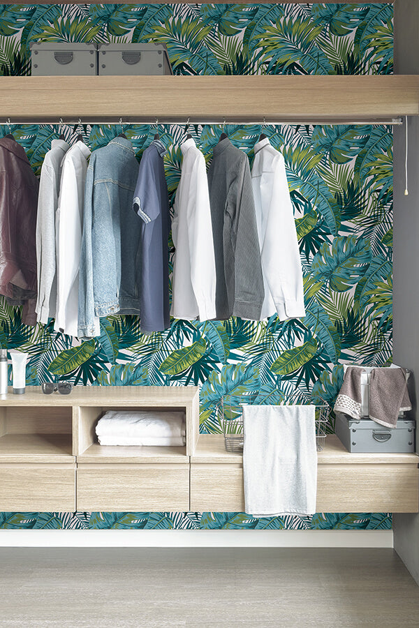 bangalow-tropical-palm-peel-and-stick-wallpaper-york-wallcoverings-ms6135 - York Wallcoverings Wallpaper