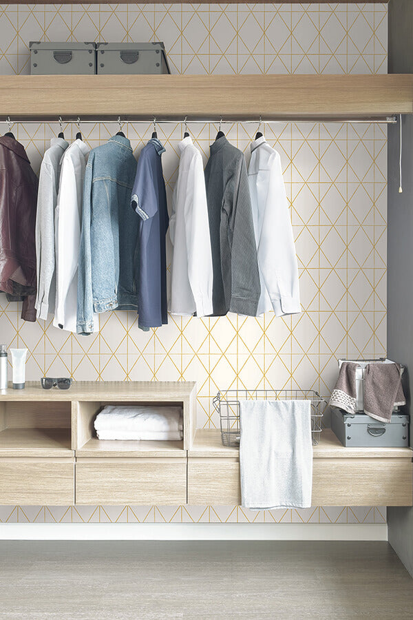 lennon-gold-geo-peel-and-stick-wallpaper-york-wallcoverings-ms6138 - York Wallcoverings Wallpaper