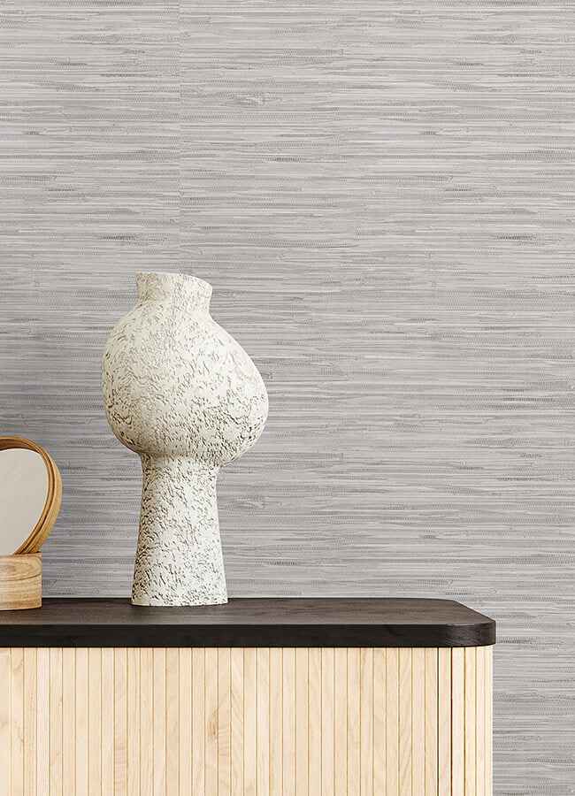 Grey Grassweave Peel and Stick Wallpaper - York Wallcoverings - NUS4994 - York Wallcoverings Wallpaper