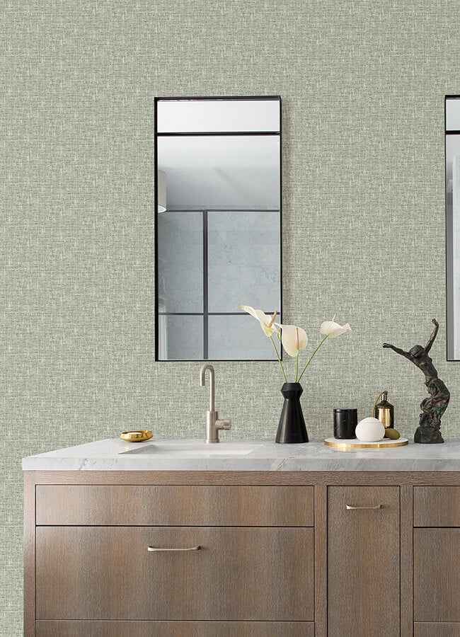 Sage Poplin Peel and Stick Wallpaper - York Wallcoverings - NUS5000 - York Wallcoverings Wallpaper