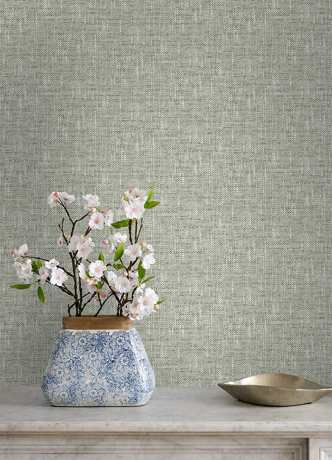sage-poplin-peel-and-stick-wallpaper-york-wallcoverings-nus5000 - York Wallcoverings Wallpaper