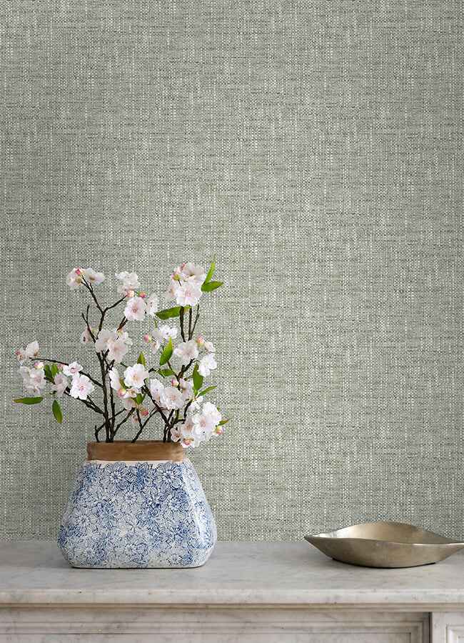 Sage Poplin Peel and Stick Wallpaper - York Wallcoverings - NUS5000 - York Wallcoverings Wallpaper