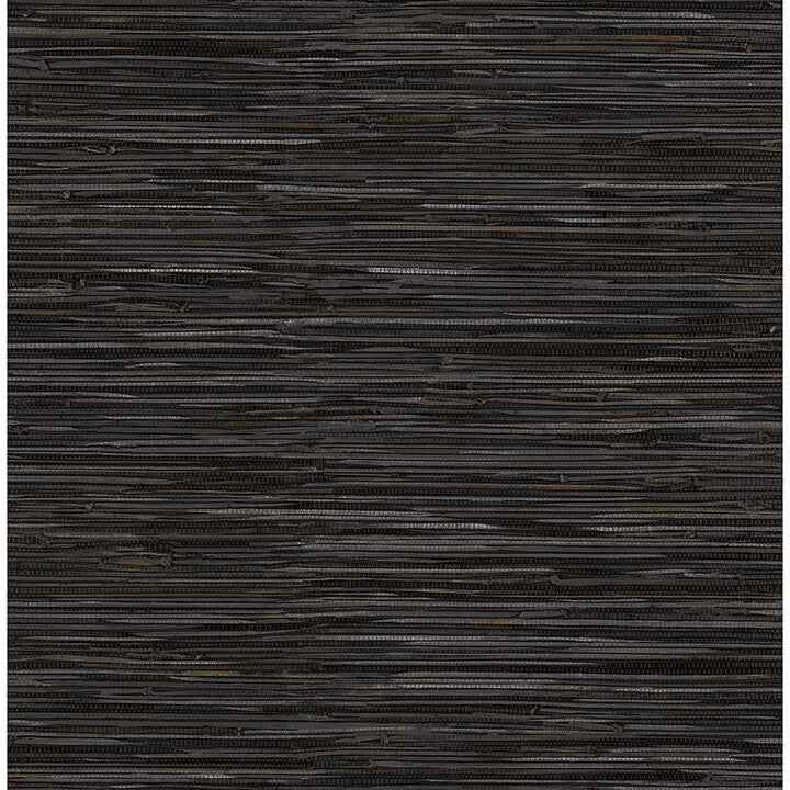 Black Grassweave Peel and Stick Wallpaper - York Wallcoverings - NUS4992
