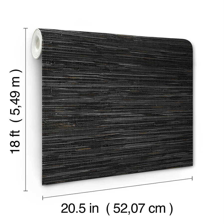 black-grassweave-peel-and-stick-wallpaper-york-wallcoverings-nus4992 - York Wallcoverings Wallpaper