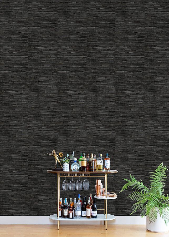 black-grassweave-peel-and-stick-wallpaper-york-wallcoverings-nus4992 - York Wallcoverings Wallpaper