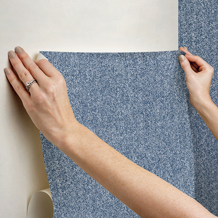 navy-ashland-peel-and-stick-wallpaper-york-wallcoverings-nus5003 - York Wallcoverings Wallpaper