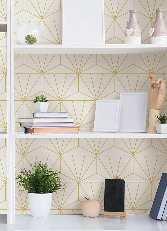 geometric-gold-standard-geometric-peel-and-stick-wallpaper-york-wallcoverings-pp4703 - York Wallcoverings Wallpaper
