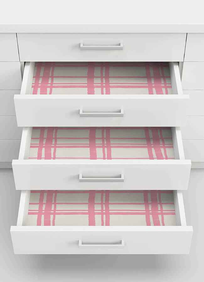 Plaid Think Pink Geometric Peel & Stick - York Wallcoverings - PP4706 - York Wallcoverings Wallpaper