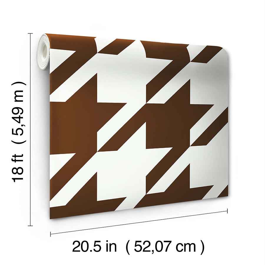 Brown Ruhoundstooth Peel and Stick Wallpaper - York Wallcoverings - RPS6148 - York Wallcoverings Wallpaper