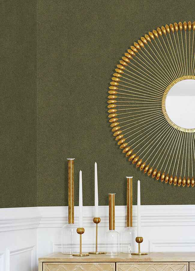 Olive Green Rusuede Peel and Stick Wallpaper - York Wallcoverings - RPS6153 - York Wallcoverings Wallpaper
