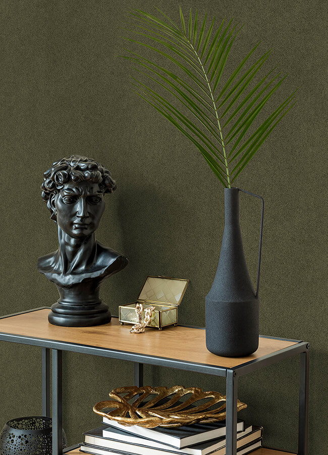 olive-green-rusuede-peel-and-stick-wallpaper-york-wallcoverings-rps6153 - York Wallcoverings Wallpaper