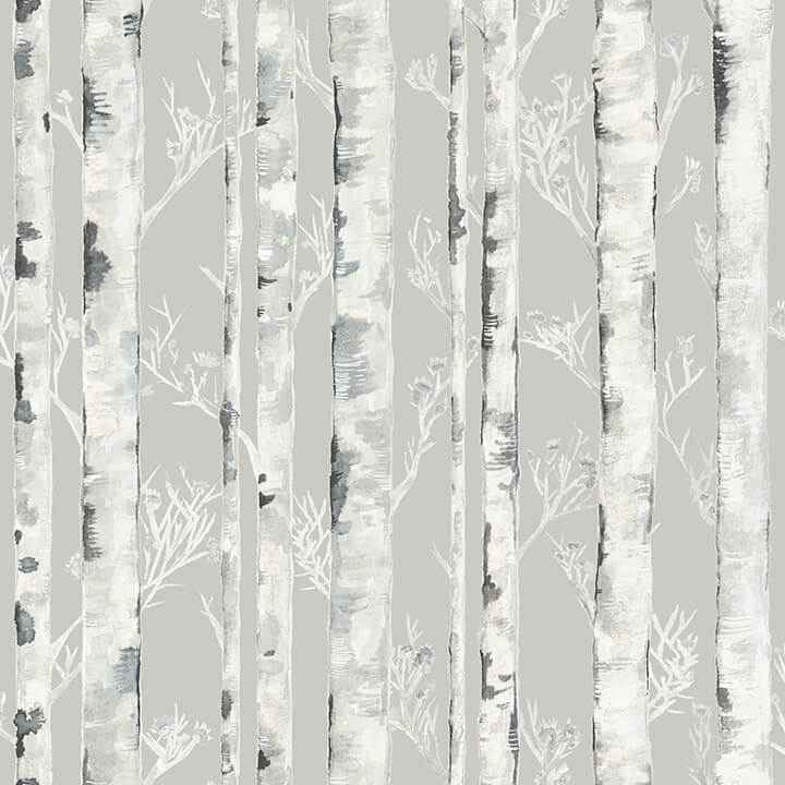 Birchdale Grey Peel & Stick Wallpaper - York Wallcoverings - NH4332 - York Wallcoverings Wallpaper