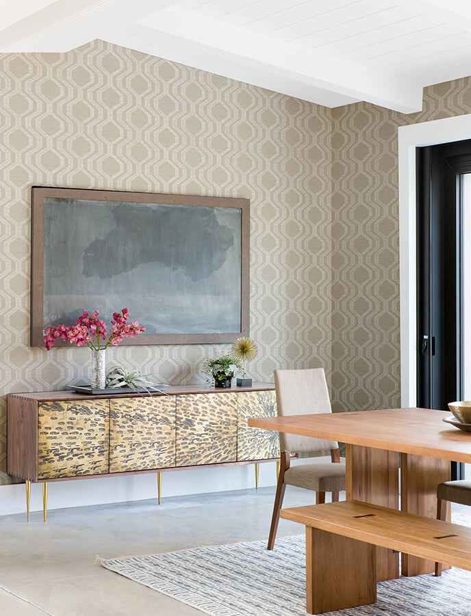 burton-neutral-modern-ogee-wallpaper-york-wallcoverings-4141-27100 - York Wallcoverings Wallpaper