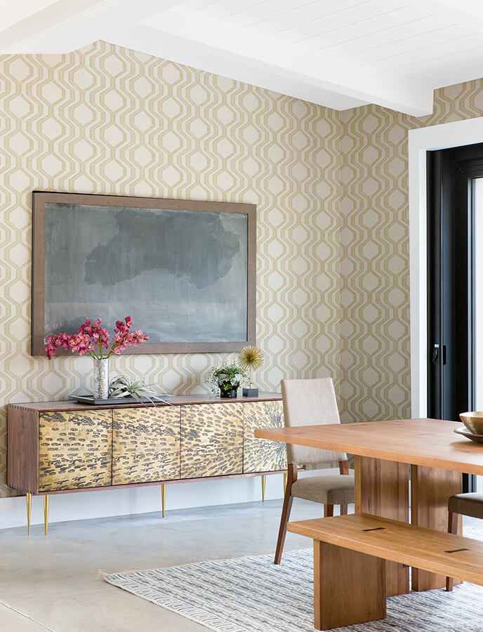 burton-gold-modern-ogee-wallpaper-york-wallcoverings-4141-27103 - York Wallcoverings Wallpaper