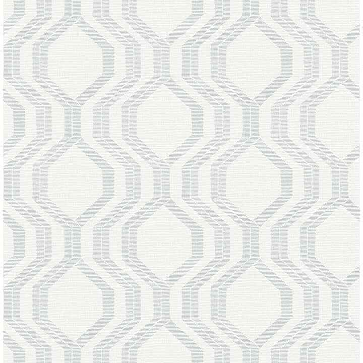 Burton Silver Modern Ogee Wallpaper - York Wallcoverings - 4141-27104