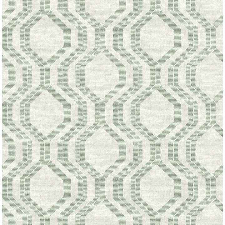 Burton Green Modern Ogee Wallpaper - York Wallcoverings - 4141-27105